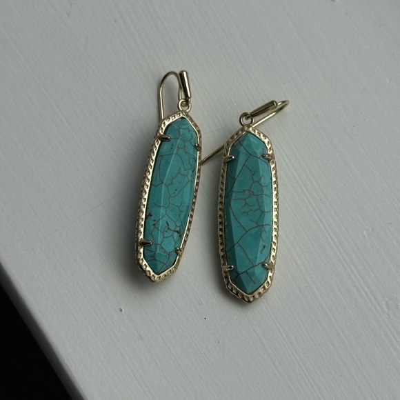 Kendra Scott Turquoise Gold Earrings - Picture 2 of 3